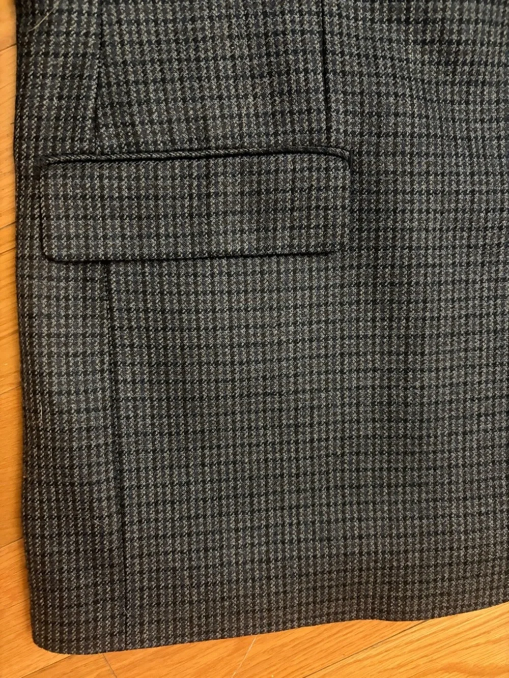 Chaps Wool 48L Men's Navy Bluish-Gray Check Sport Coat